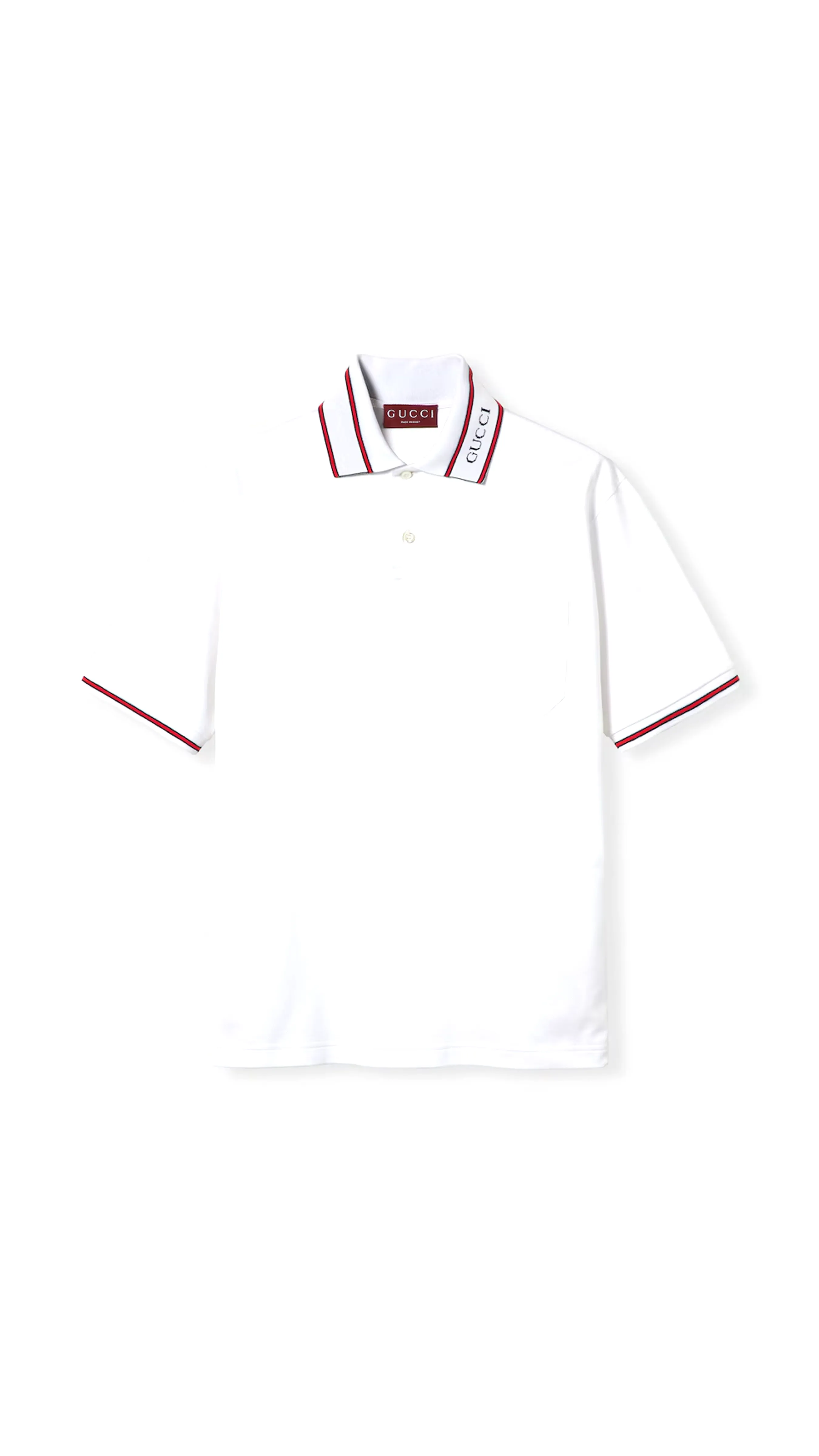 Cotton Piquet Polo Shirt With Web - White