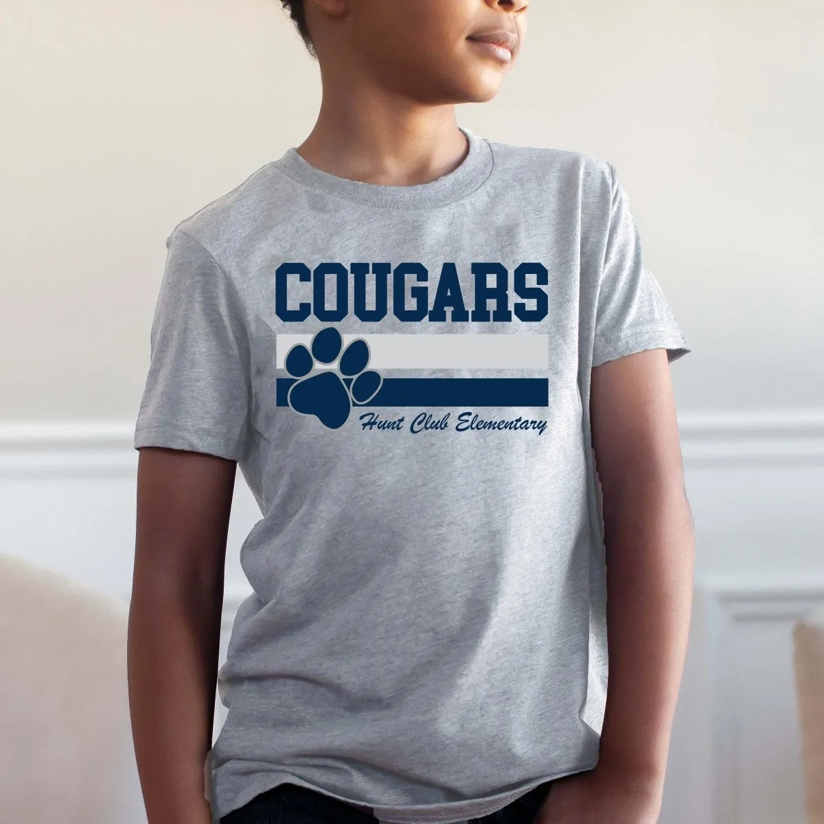 Cougars Stripe with Paw- Hunt Club Elementary