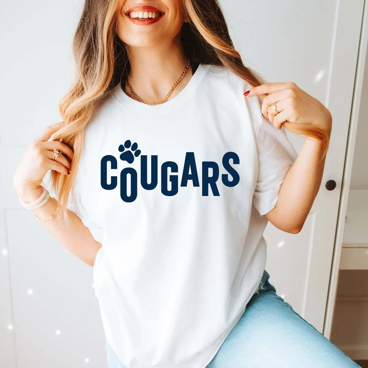 Cougars with Small Paw Short & Long Sleeve - Hunt Club Elementary