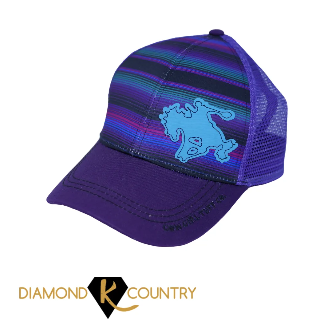 Cowgirl Tuff - Purple Serape Trucker Cap With Buckin' Horse Patch