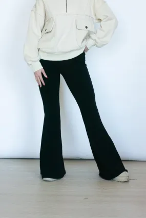 Cozier Than Ever Black Jersey Flare Pant