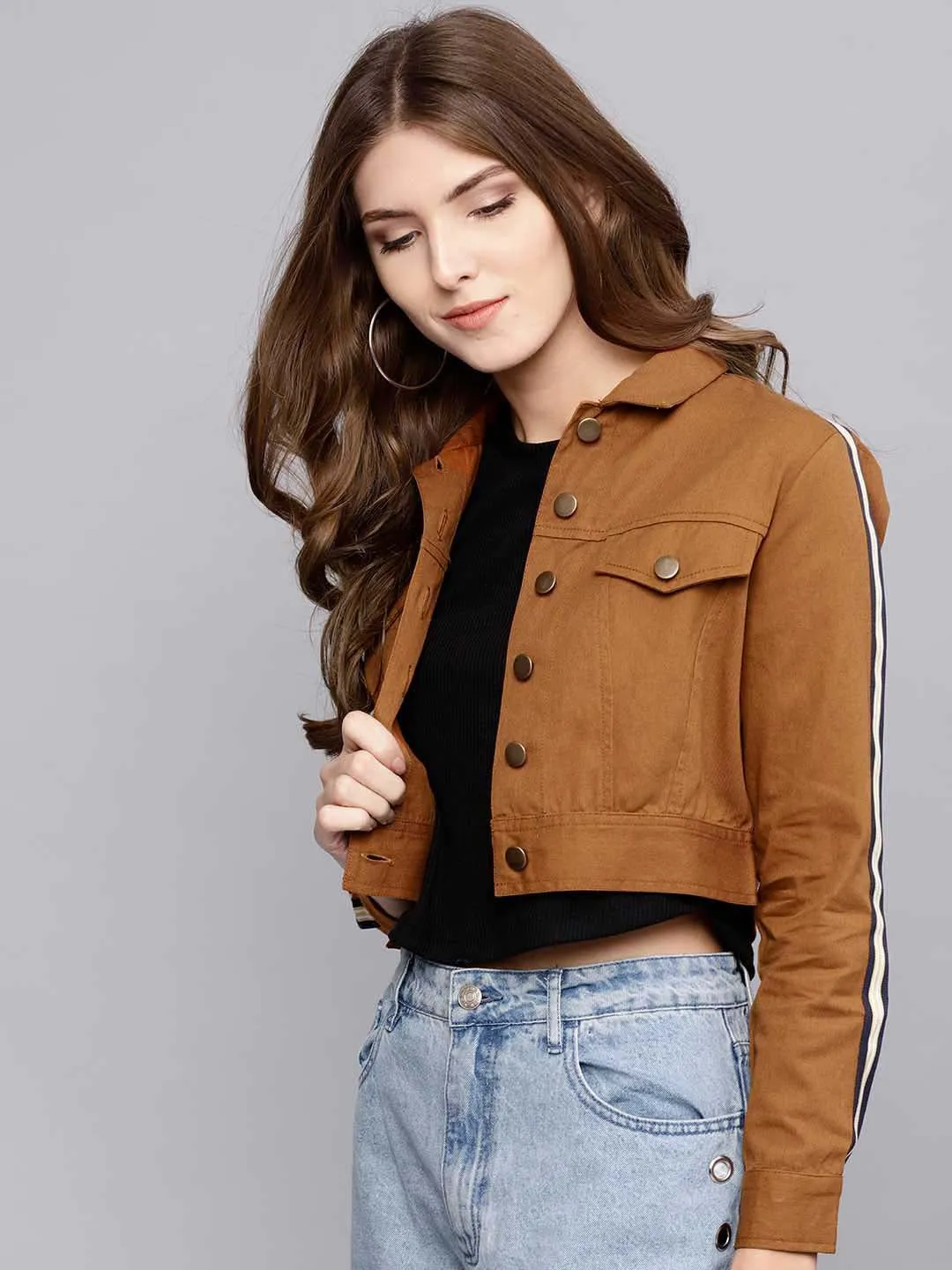 Crop Jacket With Tape