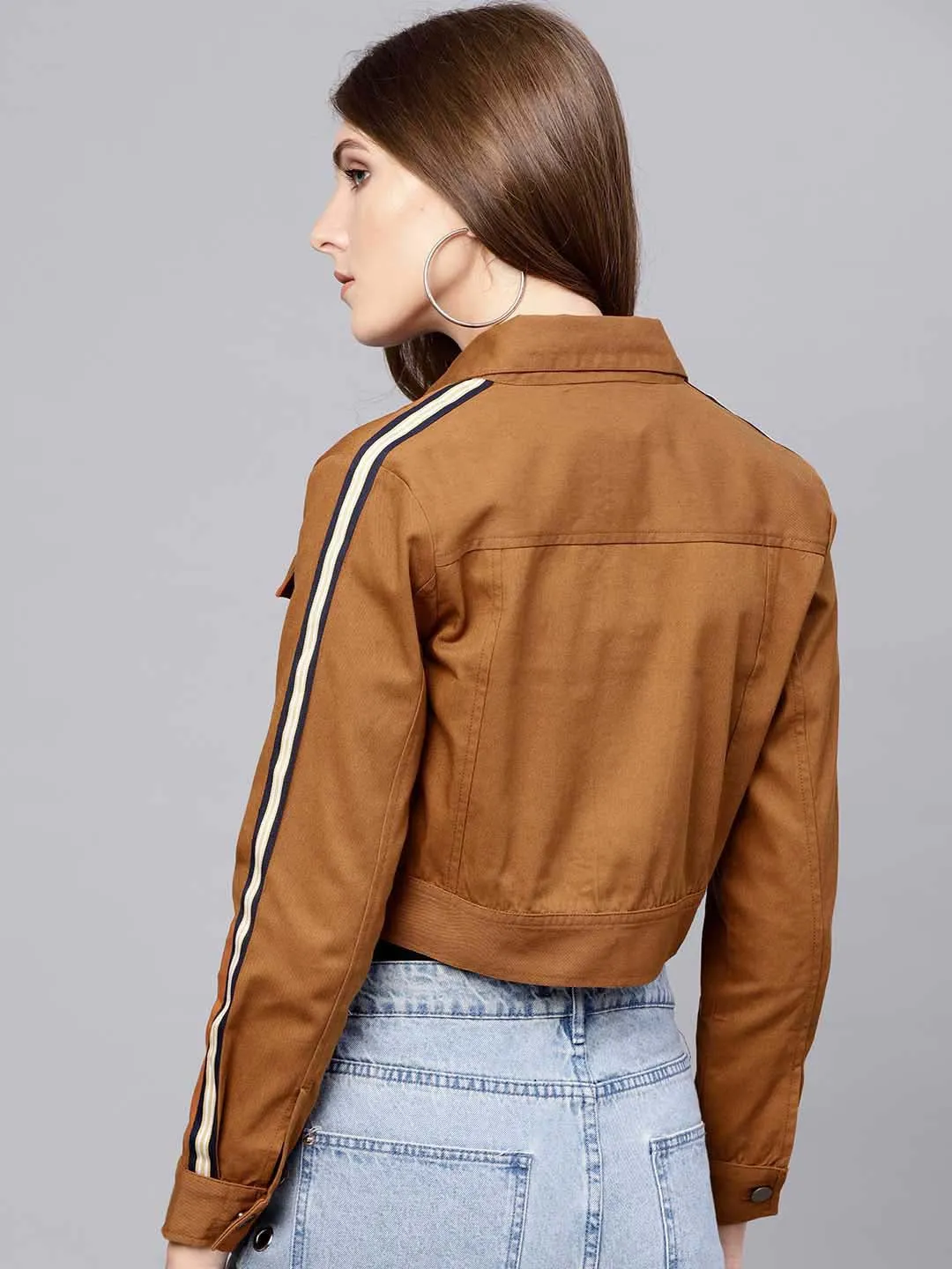 Crop Jacket With Tape