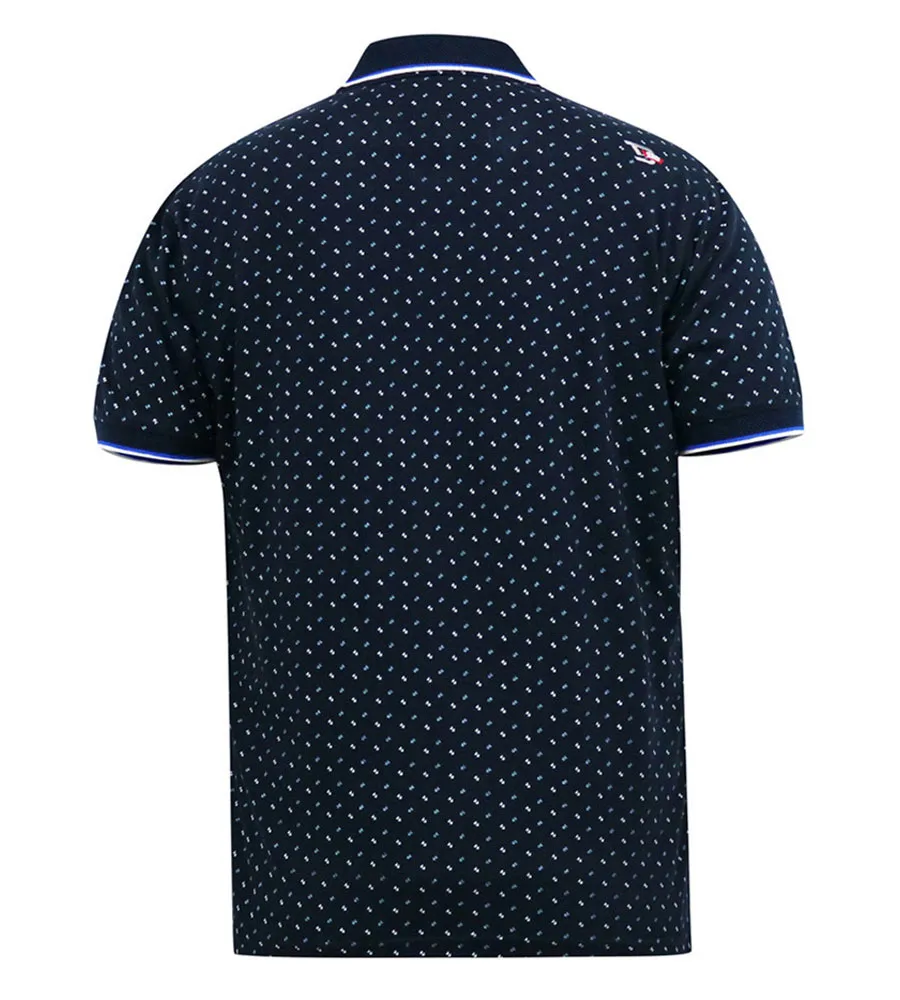 D555 Mens Jersey Polo With All Over Print and Jacquard Trims (OAKLEY)