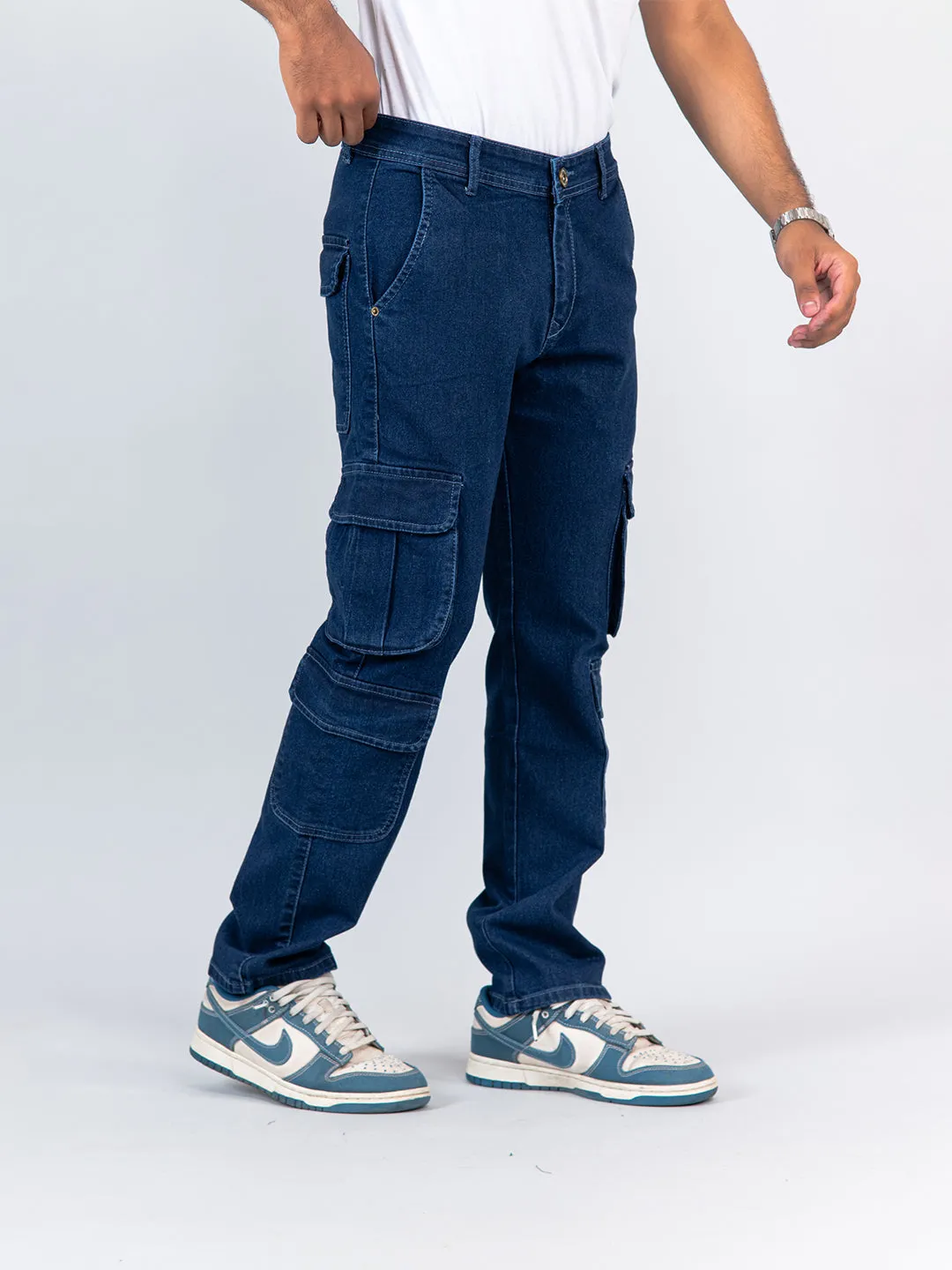 Dark Blue Cargo Jeans