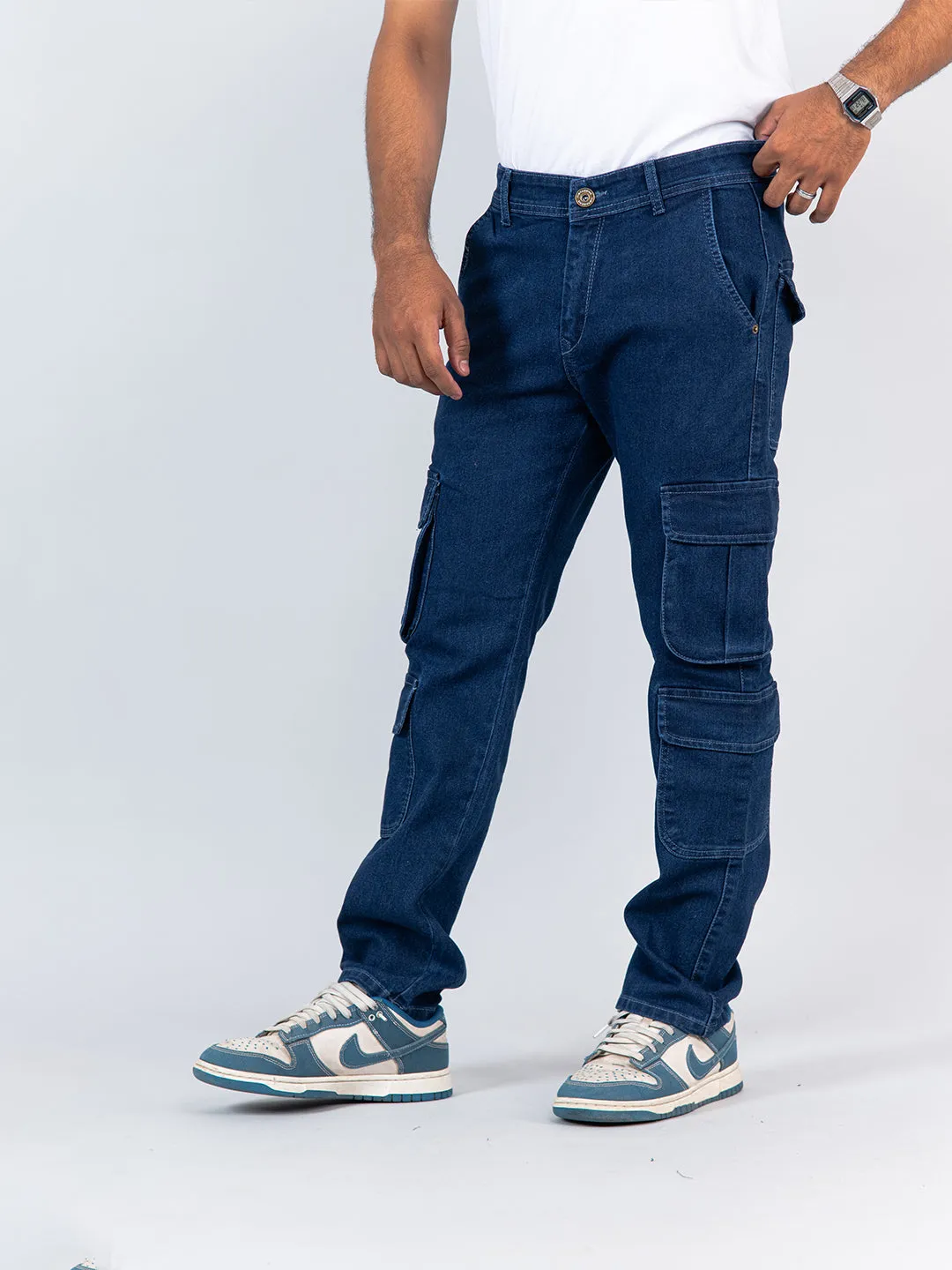 Dark Blue Cargo Jeans