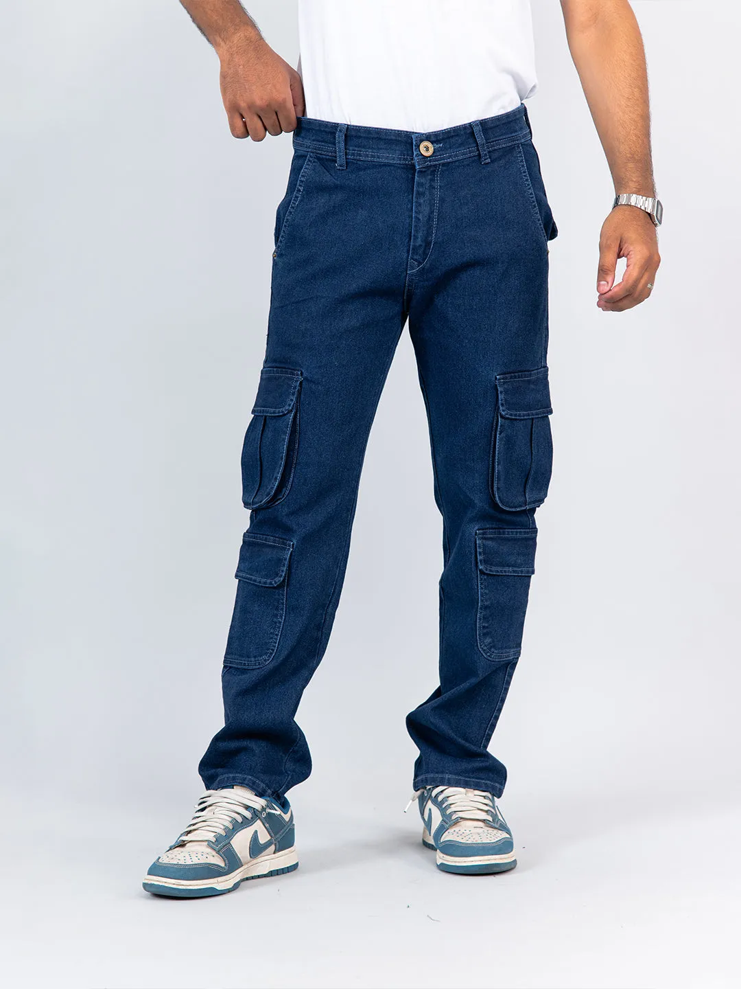 Dark Blue Cargo Jeans