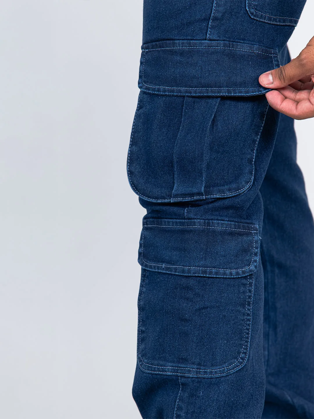 Dark Blue Cargo Jeans