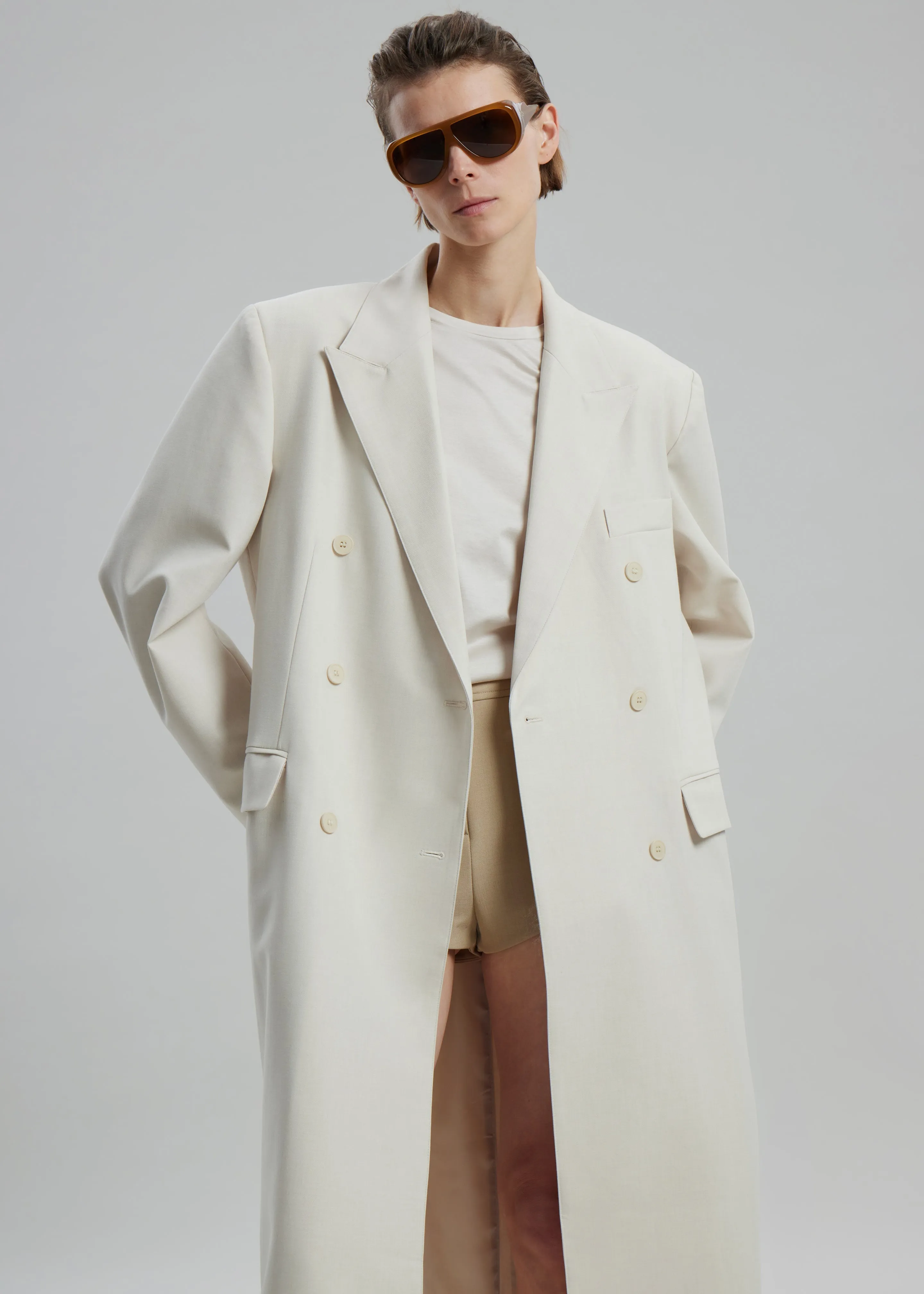 Dex Double Breasted Coat - Beige