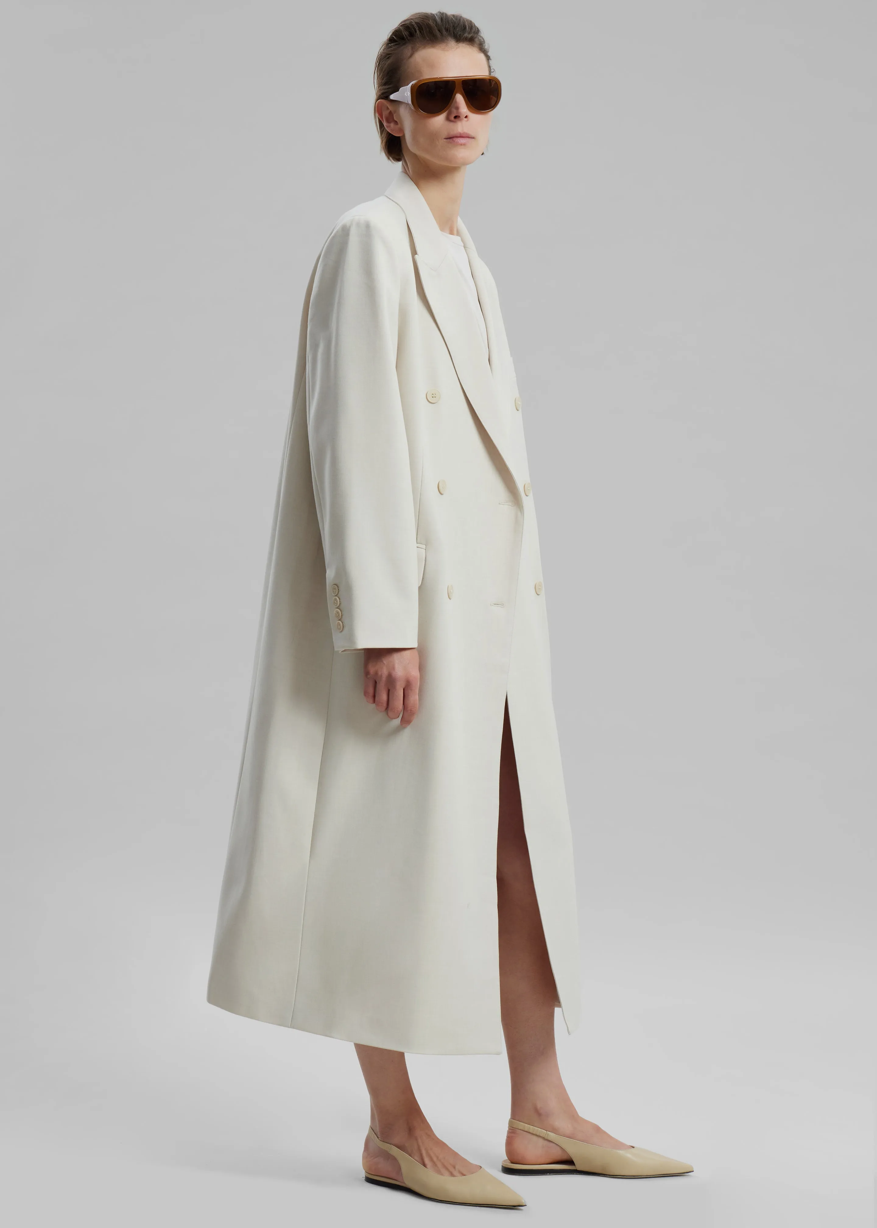 Dex Double Breasted Coat - Beige