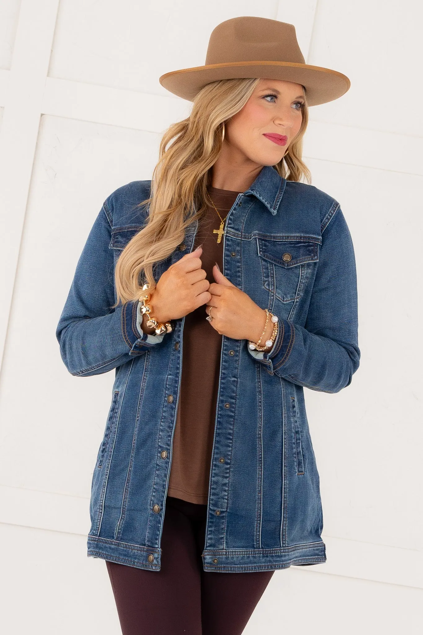 DOORBUSTER - Skip To The Good Maxi Denim Jacket | Tribal