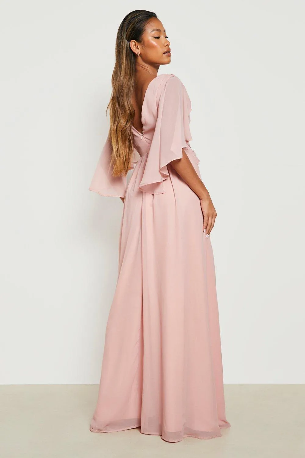 Dresses | Chiffon Bridesmaid Angel Sleeve Wrap Maxi Dress | boohoo