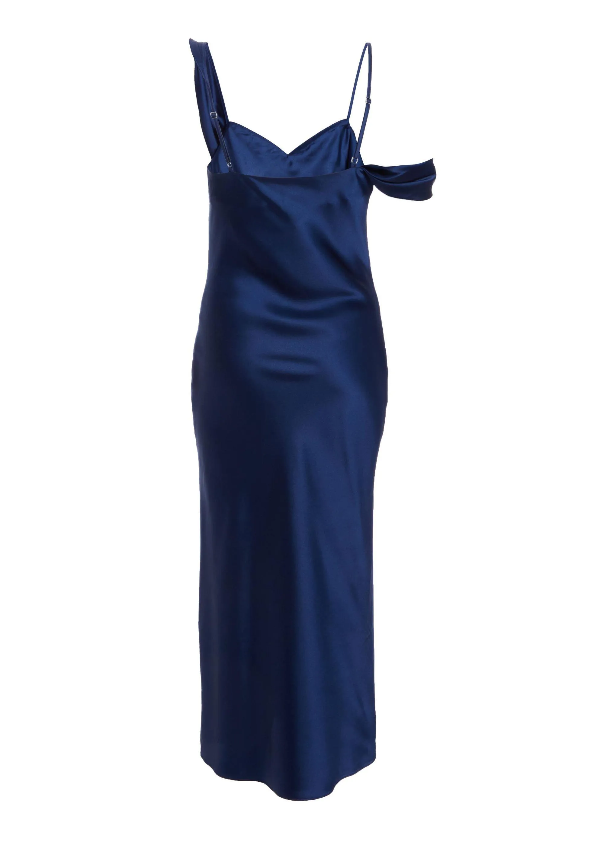 Dresses | Navy Petite Satin Drop Shoulder Maxi Dress | Quiz