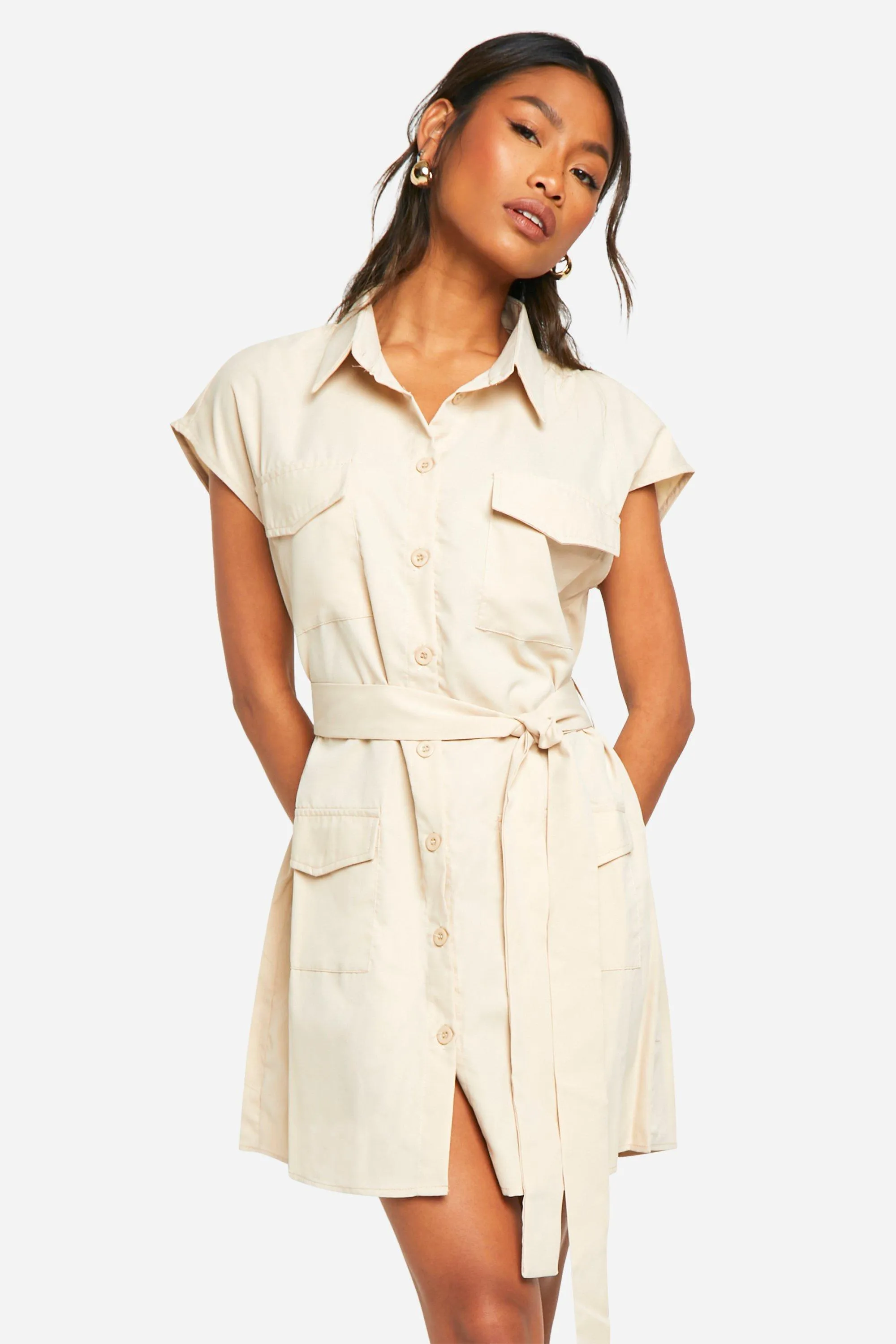 Dresses | Sleeveless Utility Shirt Dress | boohoo