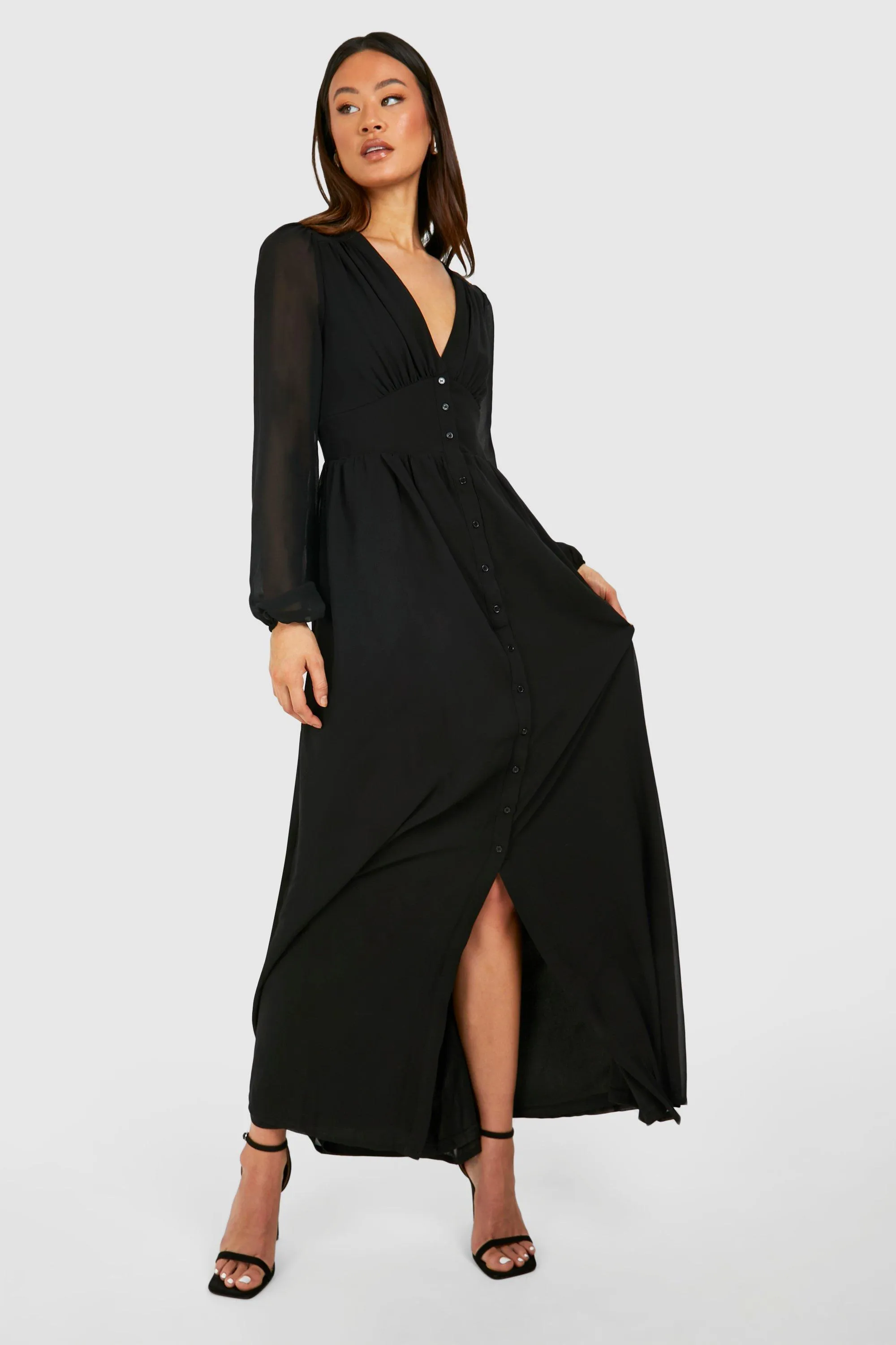 Dresses | Tall Chiffon Plunge Maxi Dress | boohoo