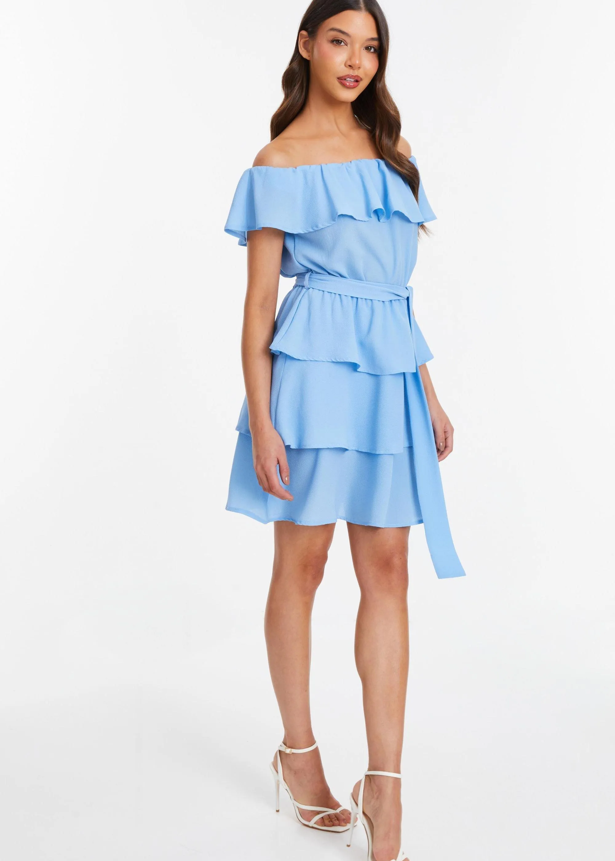 Dresses | Tiered Bardot Mini Dress | Quiz