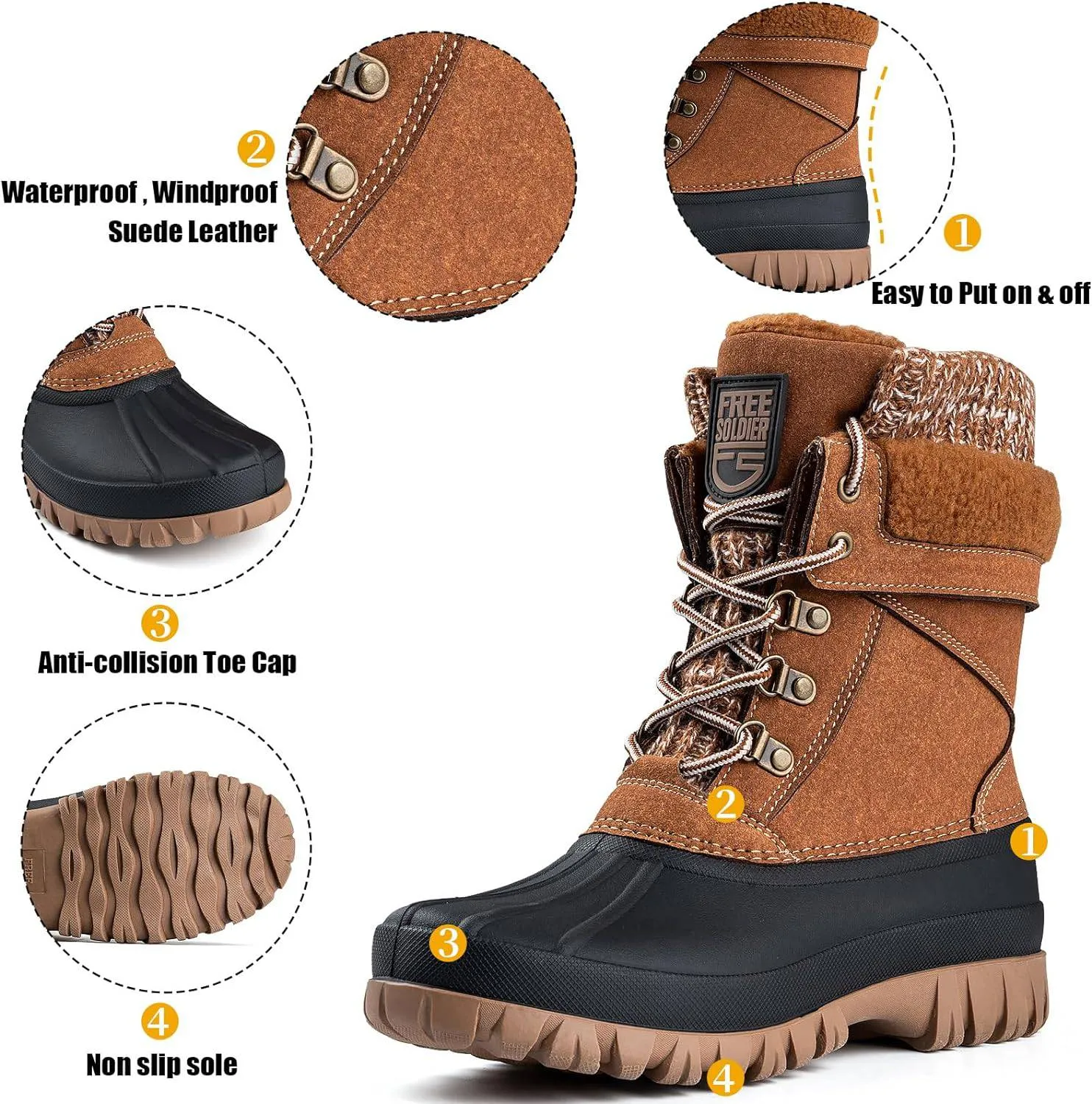 DROMA Women’s Waterproof Snow Hiking Boots