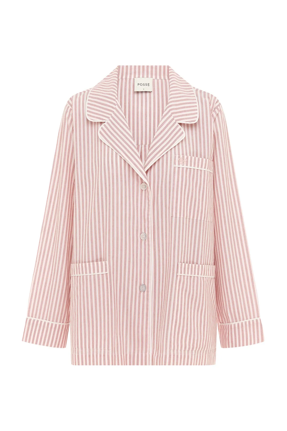 EDIE LONG SLEEVE SHIRT - STRAWBERRY STRIPE