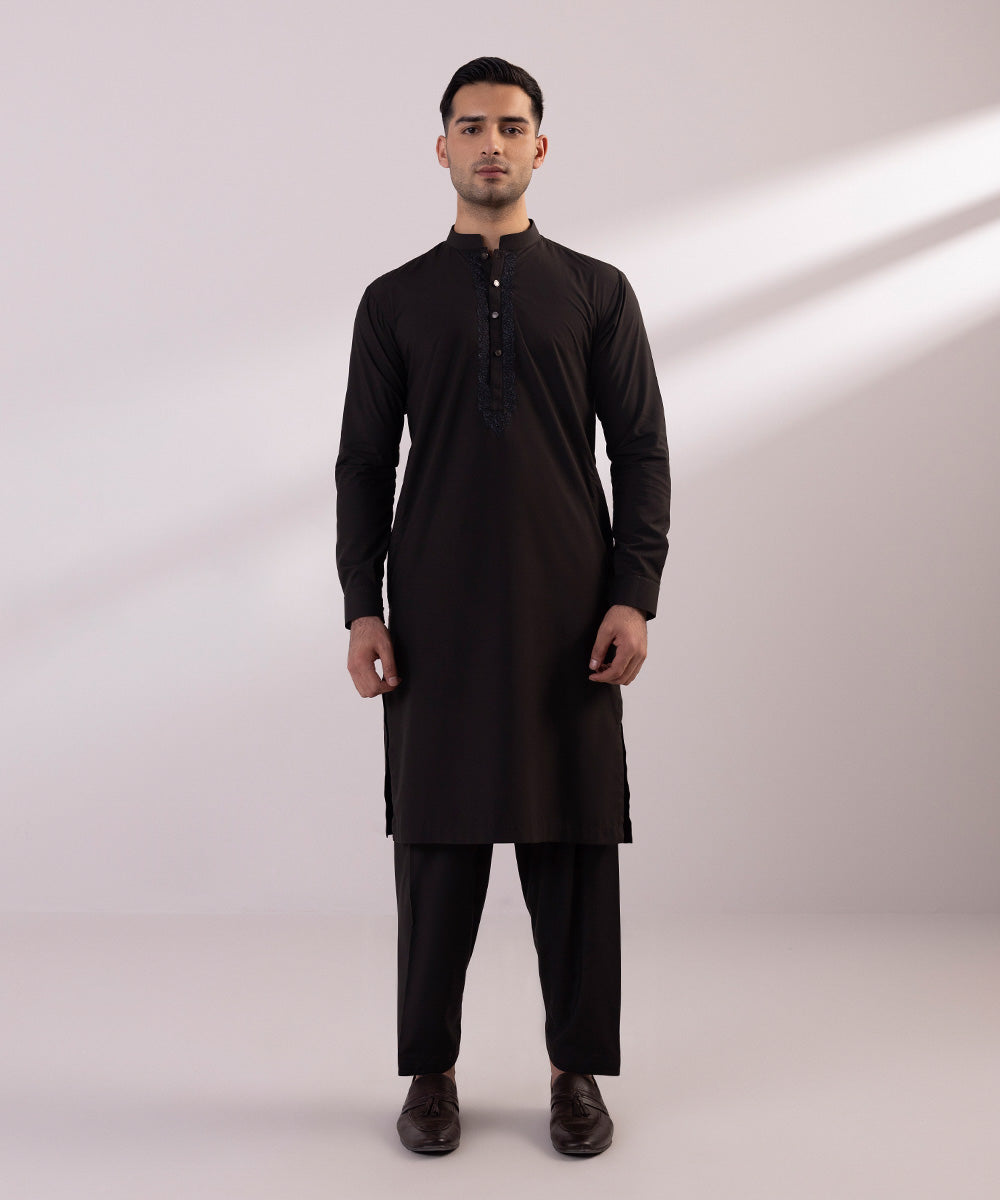 Embroidered Blended Modal Suit