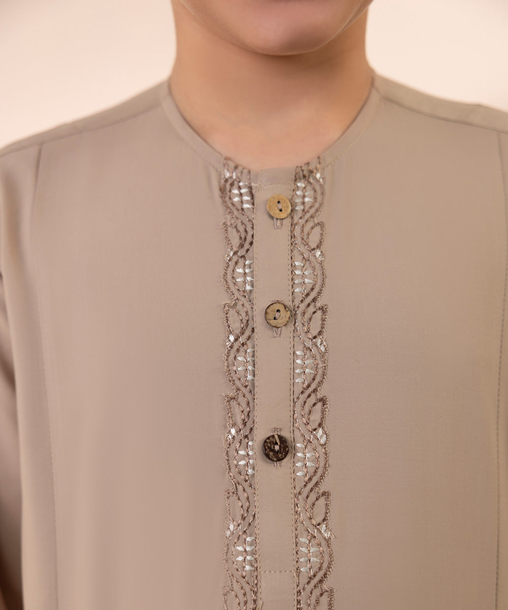 Embroidered Blended Viscose Suit