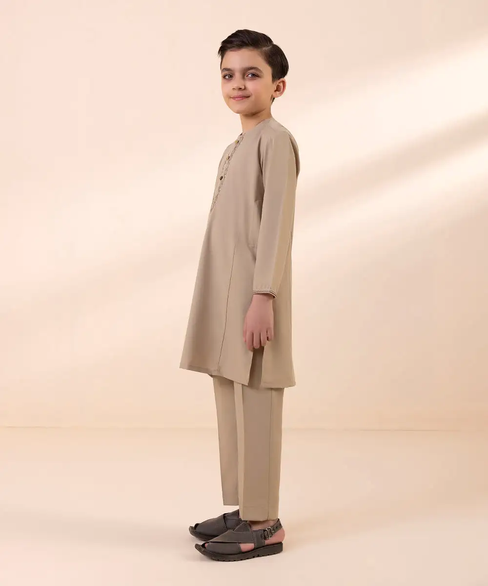 Embroidered Blended Viscose Suit