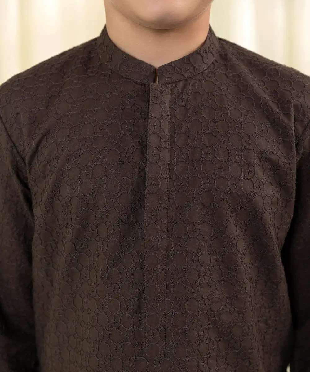 Embroidered Cotton Suit