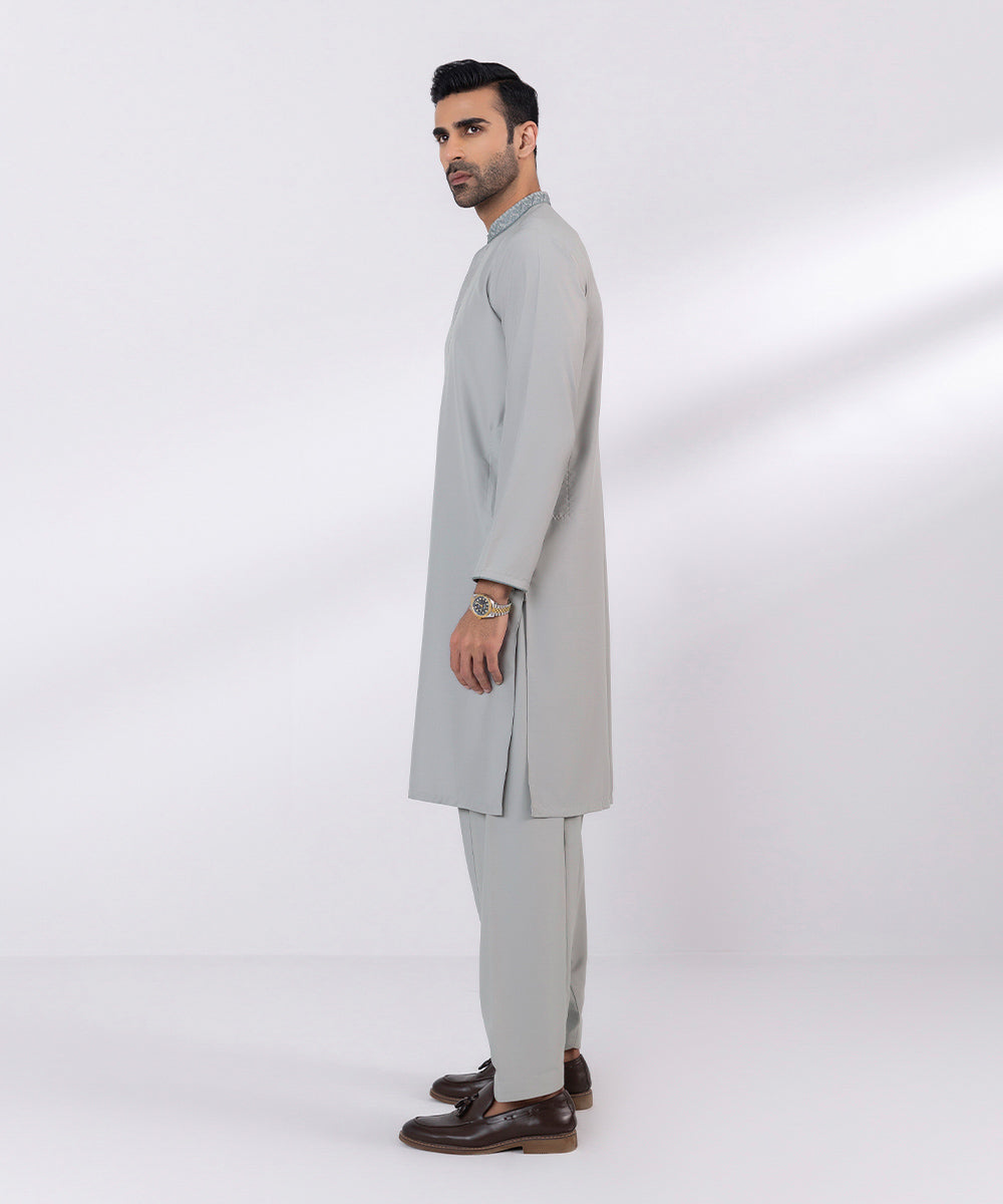 Embroidered Wash & Wear Suit