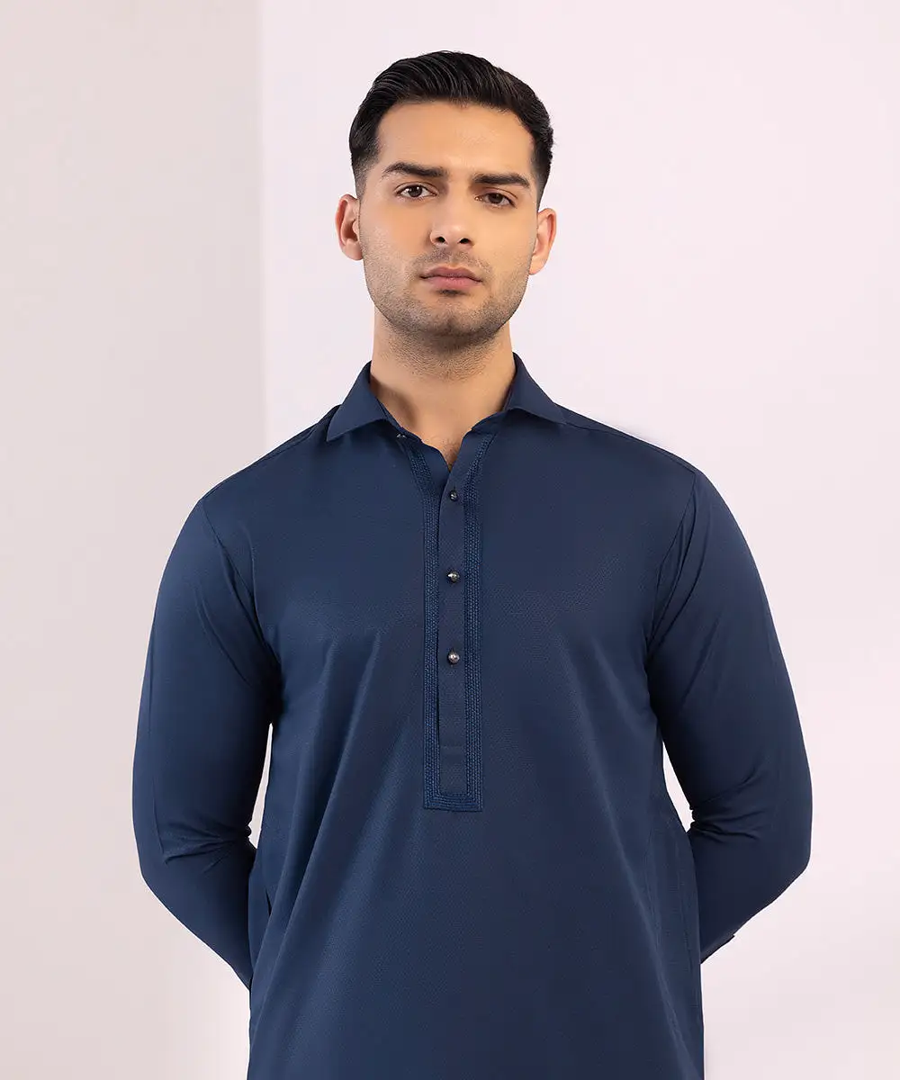 Embroidered Wash & Wear Suit