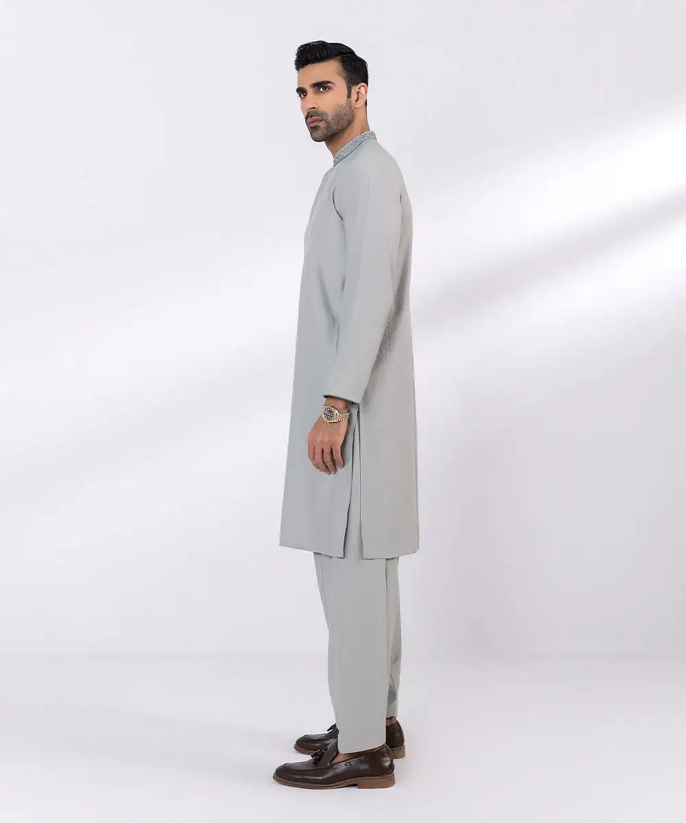 Embroidered Wash & Wear Suit