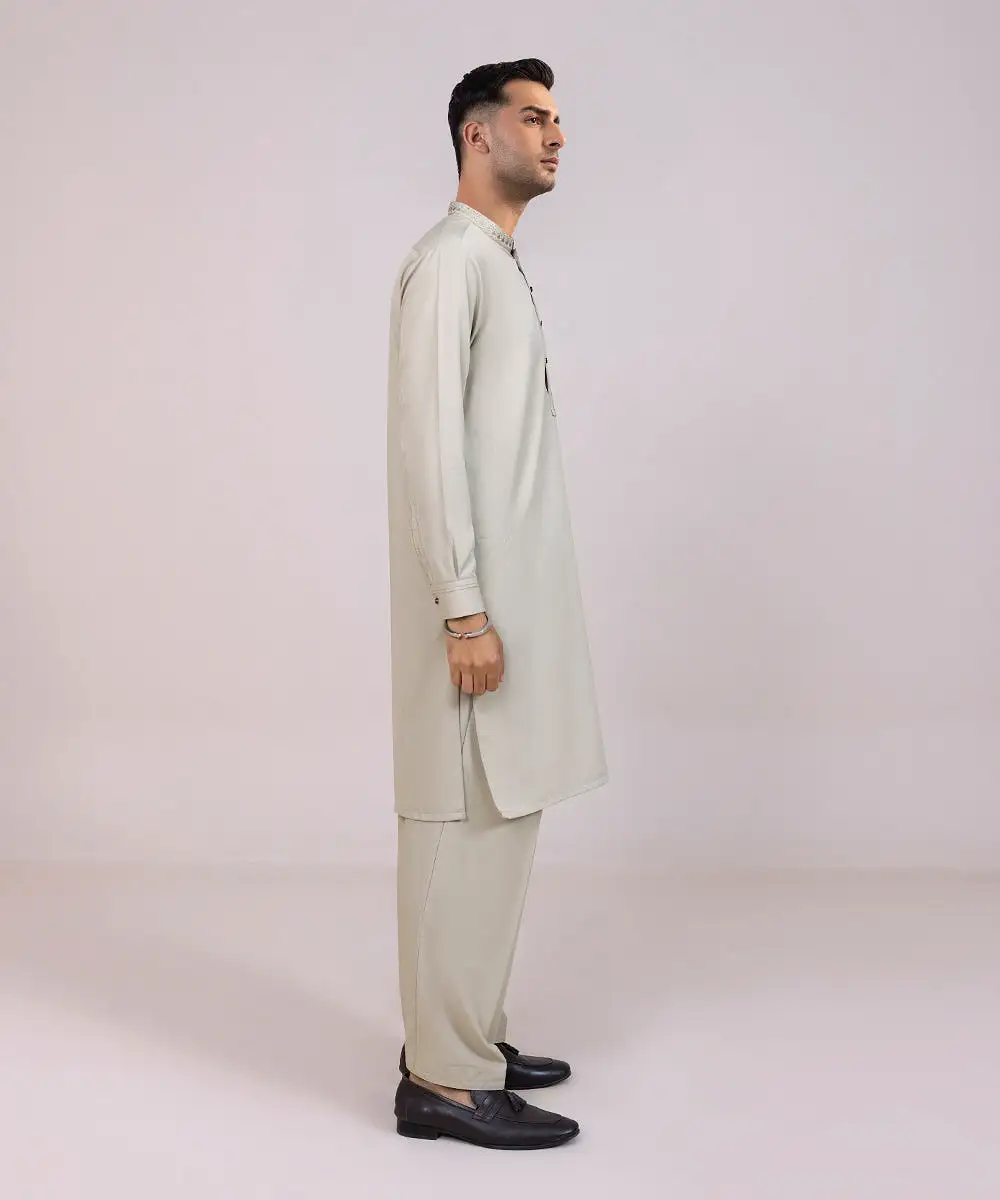 Embroidered Wash & Wear Suit