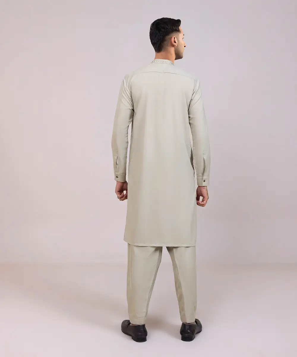 Embroidered Wash & Wear Suit