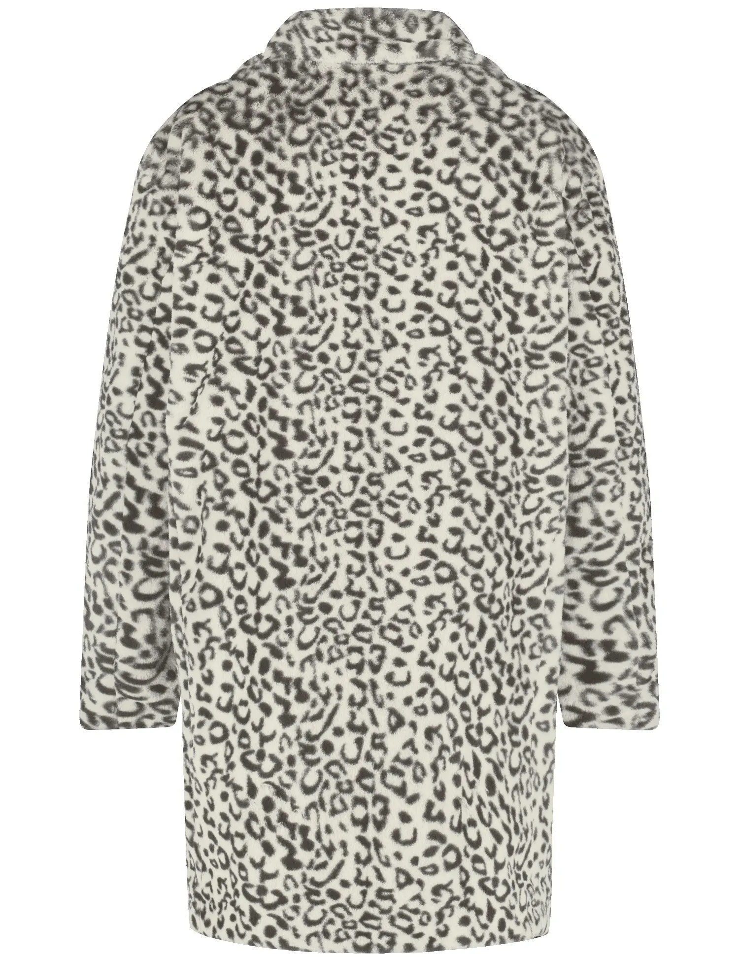 Faux fur coat with a leopard print pattern