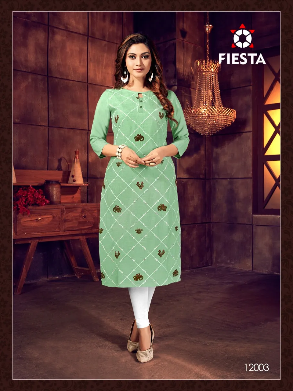 Fiesta Launched Indian Culture Work Embroidered New Style Kurti Collection