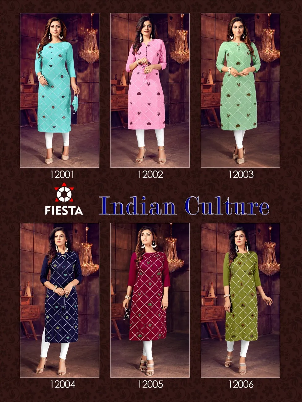 Fiesta Launched Indian Culture Work Embroidered New Style Kurti Collection