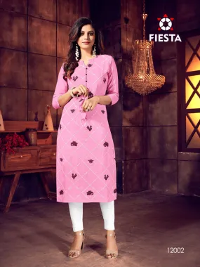 Fiesta Launched Indian Culture Work Embroidered New Style Kurti Collection