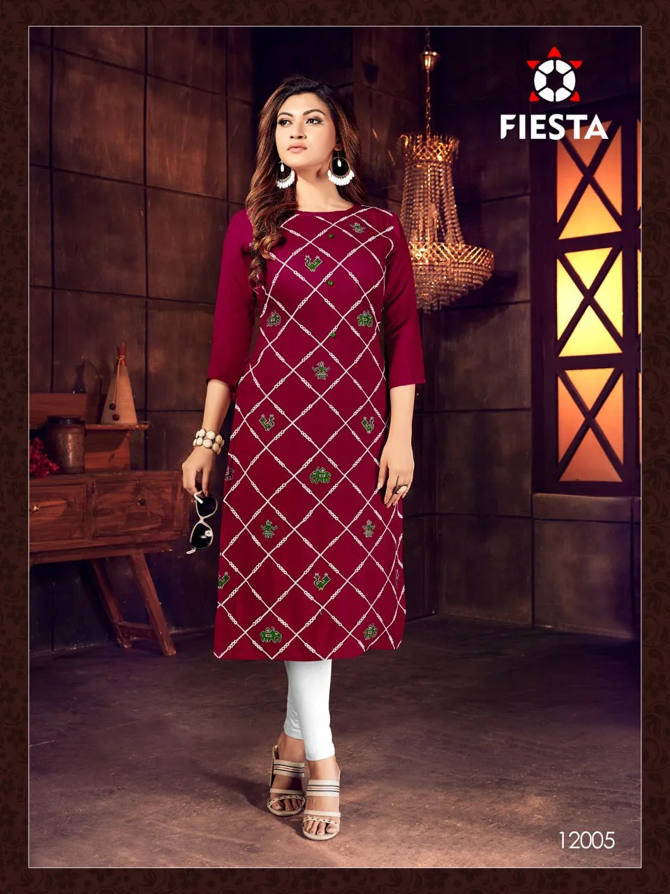 Fiesta Launched Indian Culture Work Embroidered New Style Kurti Collection