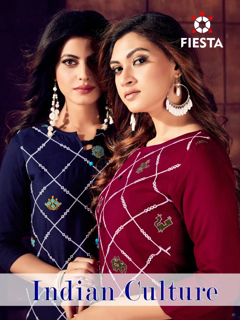 Fiesta Launched Indian Culture Work Embroidered New Style Kurti Collection