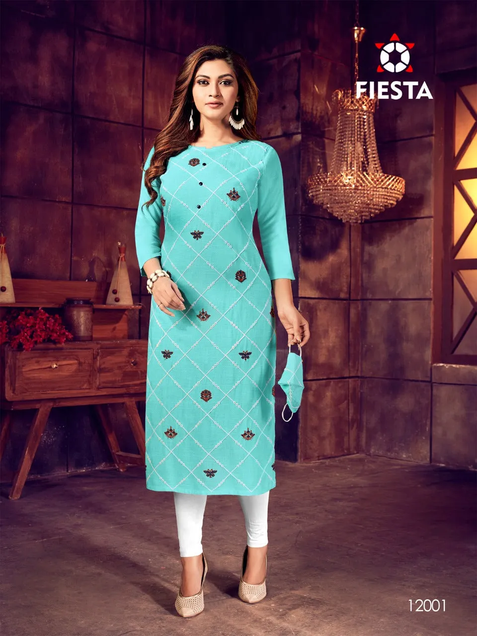 Fiesta Launched Indian Culture Work Embroidered New Style Kurti Collection