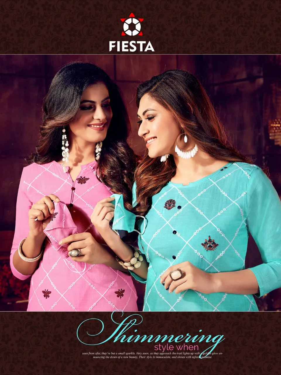 Fiesta Launched Indian Culture Work Embroidered New Style Kurti Collection