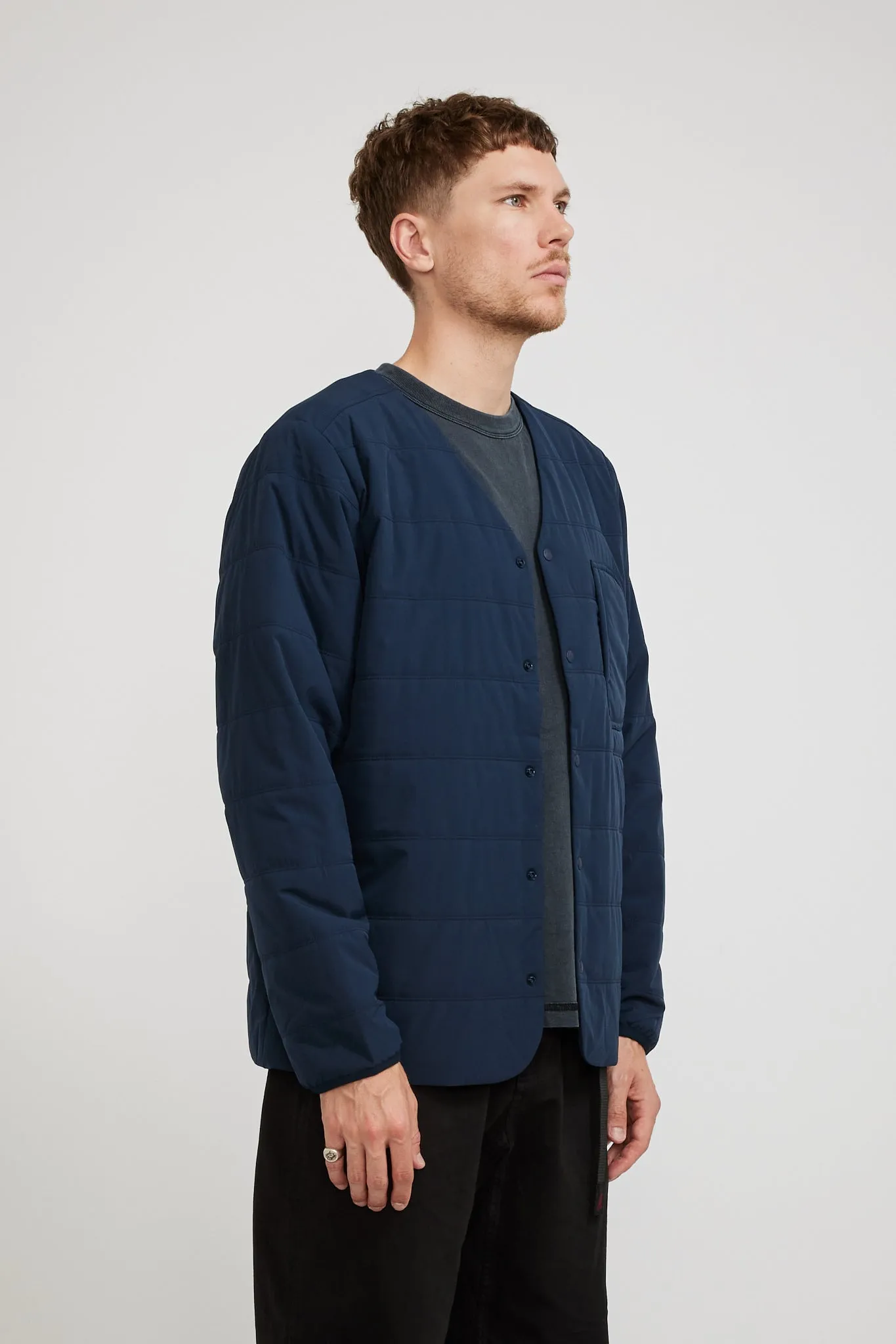 Flexible Insulated Cardigan Navy