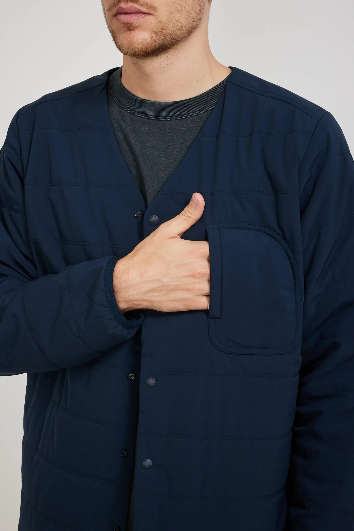 Flexible Insulated Cardigan Navy