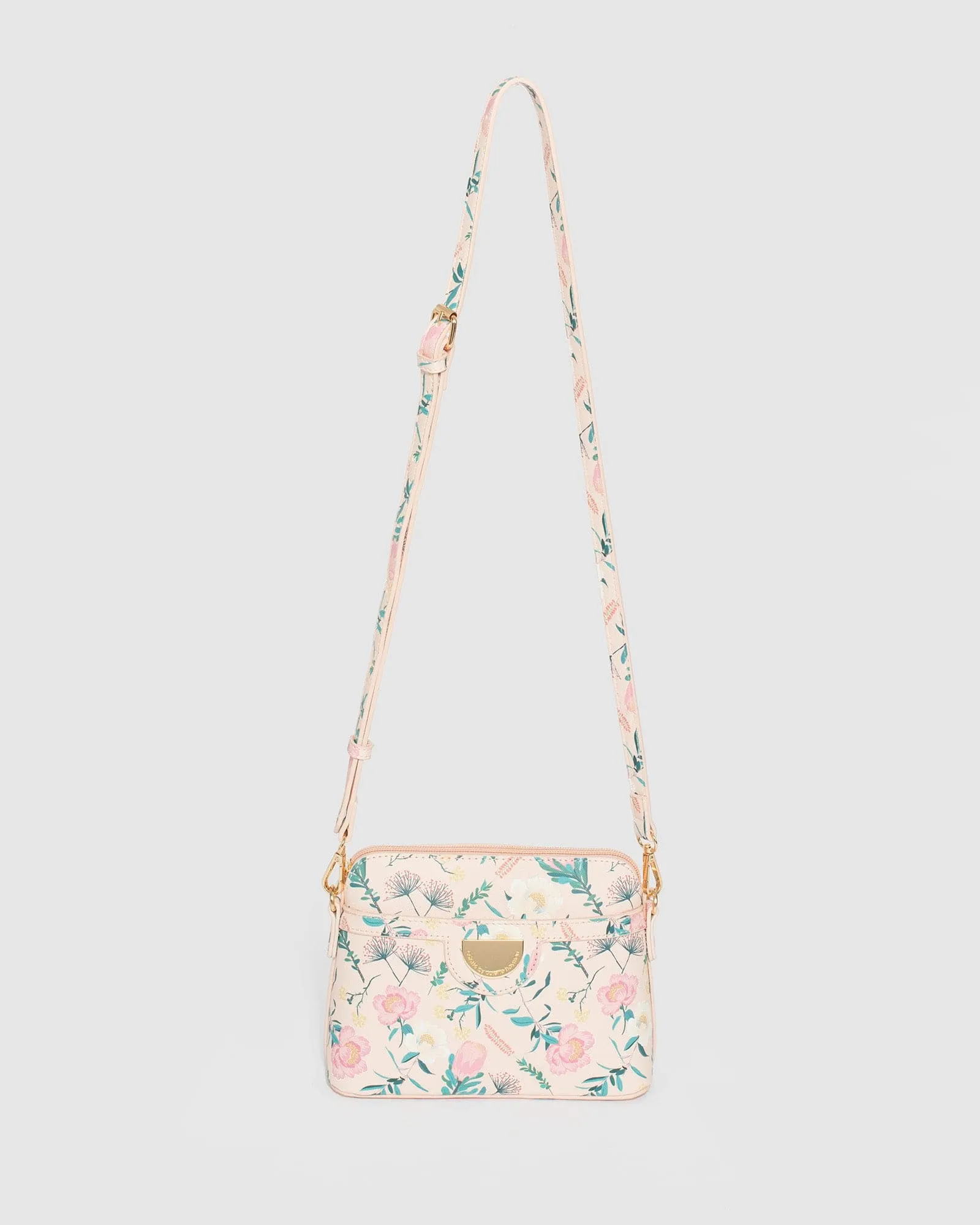 Flower Print Karen Plate Crossbody Bag