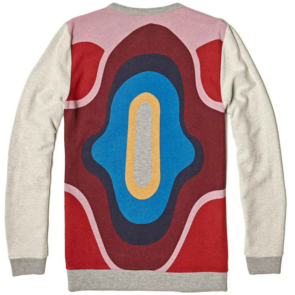 Folk Acid Print SweatLight Grey Melange