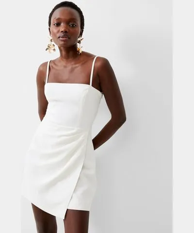 French Connection Whisper Straight Neck Strappy Dress French Connection Dresses White