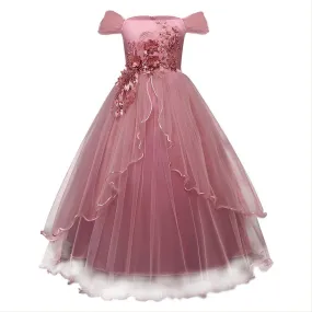 Girl Dress Kids Ruffles Lace Party Wedding Dresses