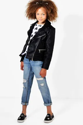 Girls Black Moto Jacket