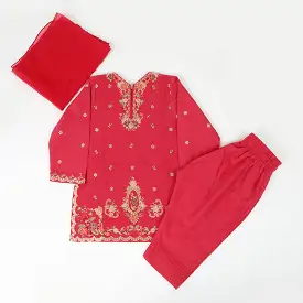 Girls Emroidered Shalwar Suit - Pink