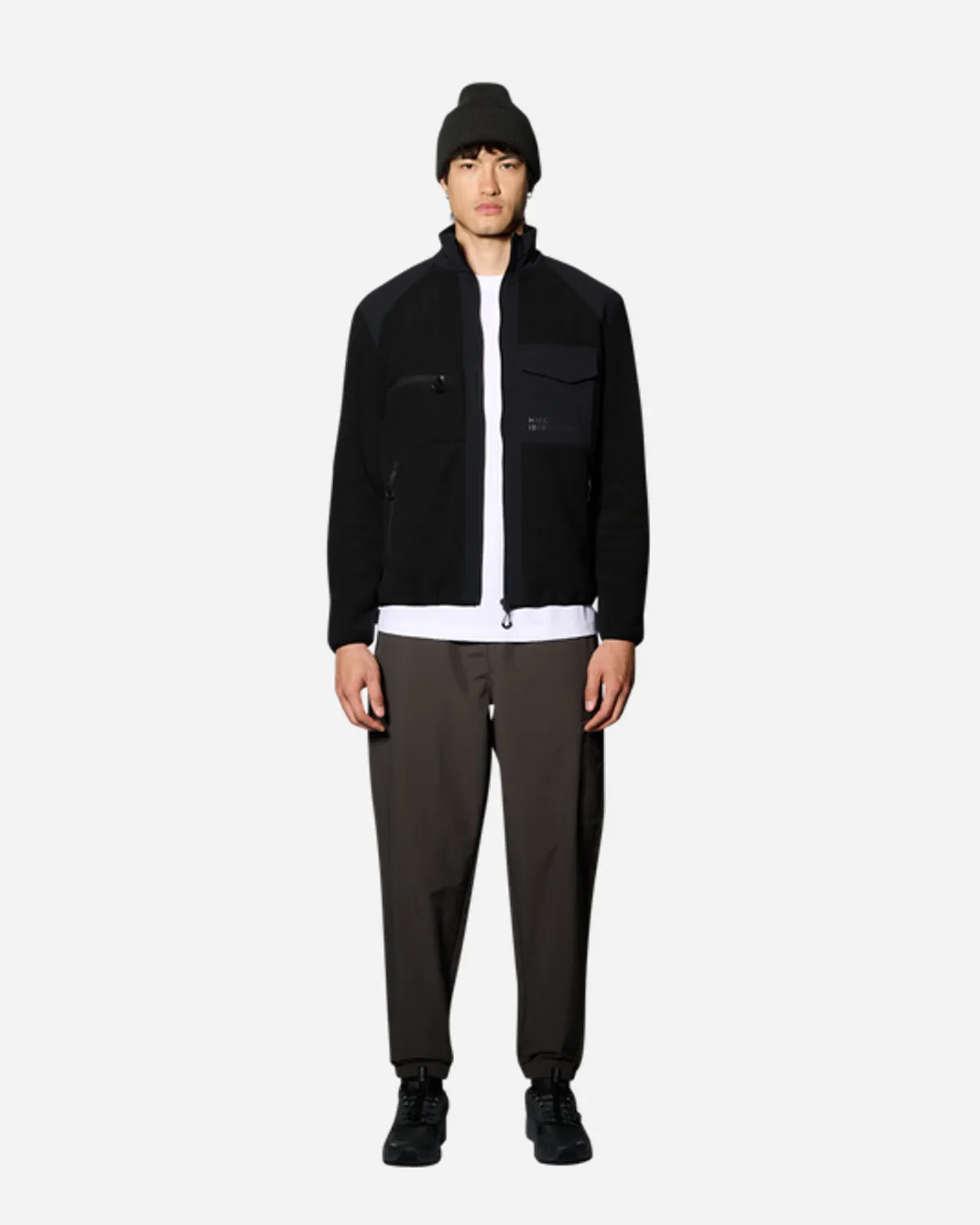 Halo Paneled Fleece Jacket - Black