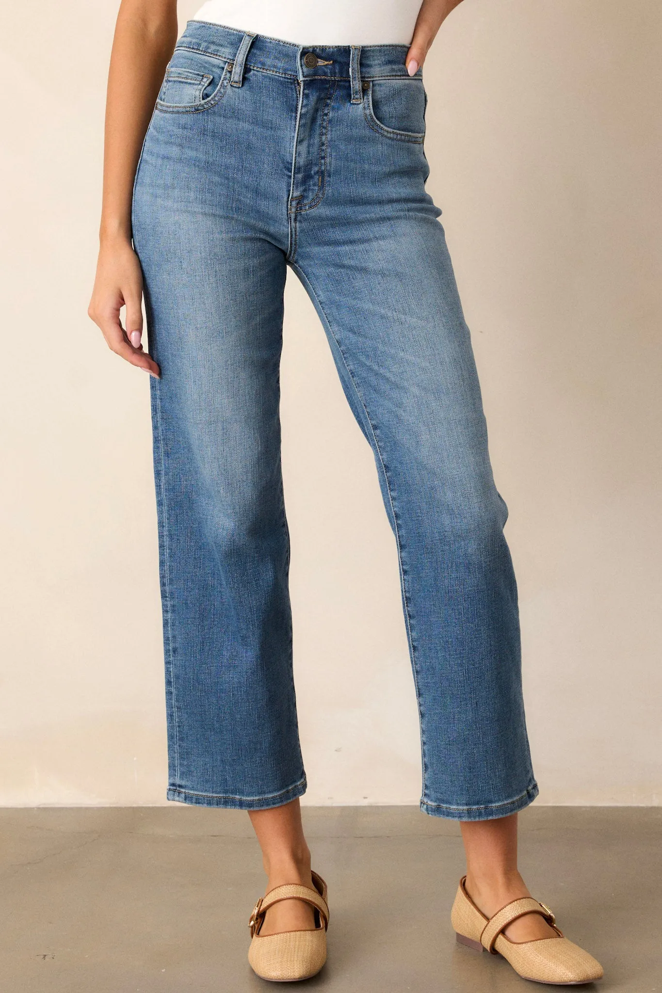 Handled It Medium Wash Straight Leg Jeans