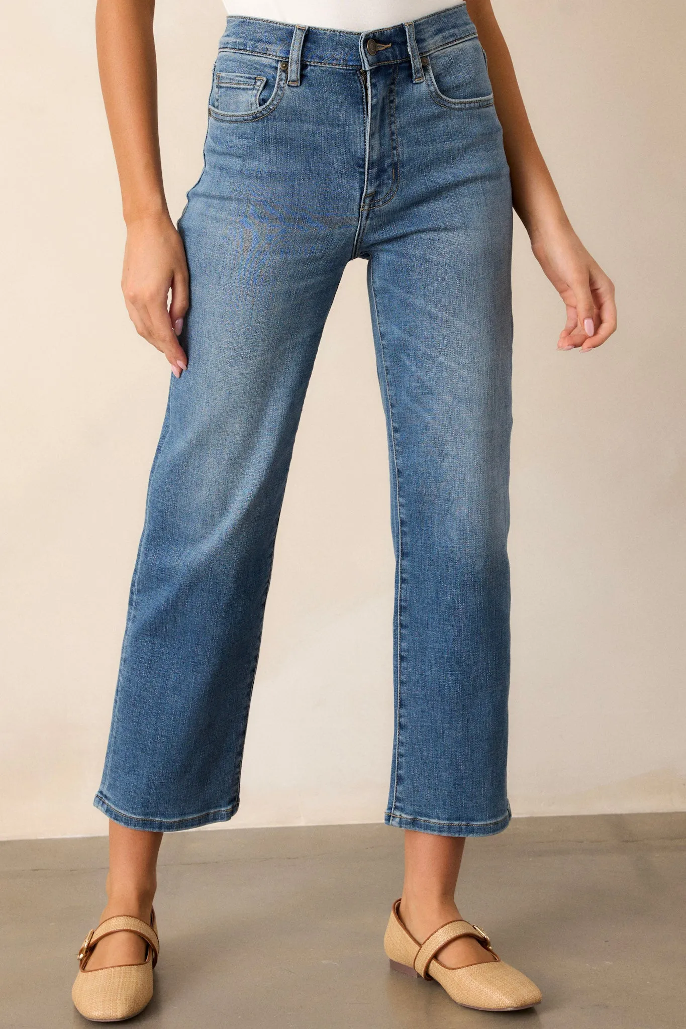 Handled It Medium Wash Straight Leg Jeans